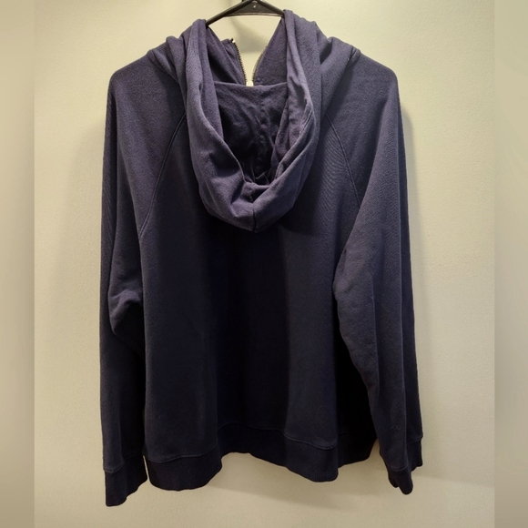 Tommy Hilfiger XXL Dark Navy Blue Hoodie, 1/2 Zipper Closure, %100 Cotton - Picture 3 of 9